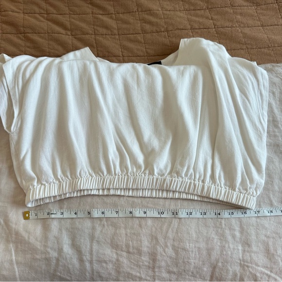 Lulu's Brings You Back Ivory Short-Sleeve Elastic-Hem Crop Top - Picture 11 of 16